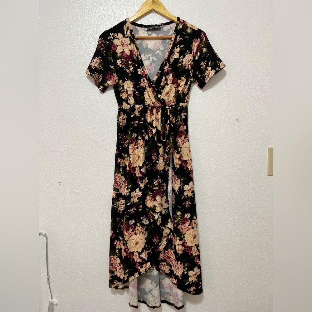 Duetime Maternity Flower Print Dress, Size Small/Medium